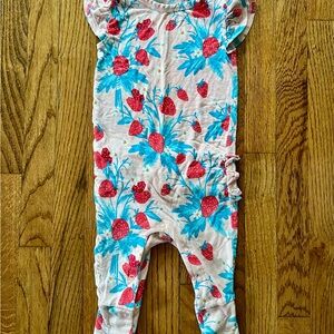Posh Peanut Floral Strawberry Baby Romper